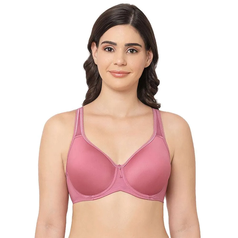 Basic Beauty Lightly Padded Wired Full Coverage Full Support Everyday Comfort Spacer Cup Bra-Pink