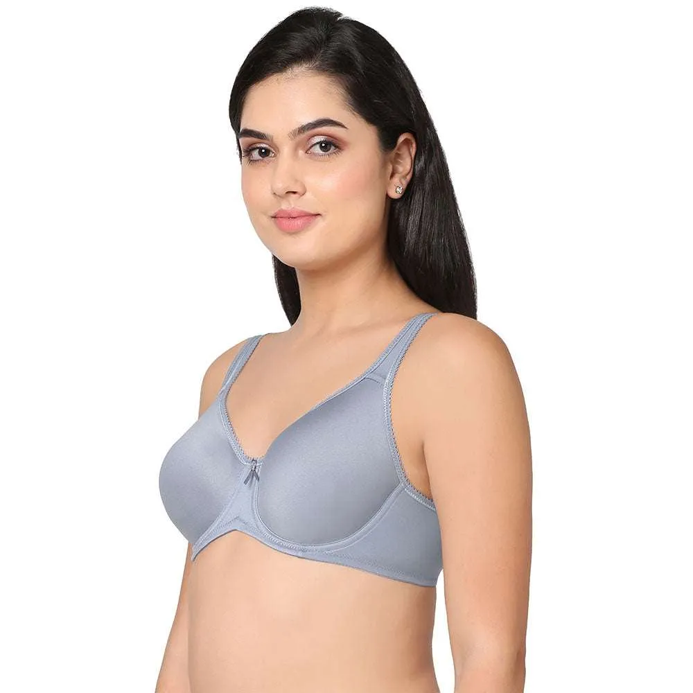 Basic Beauty Lightly Padded Wired Full Cup Everyday Wear Full coverage T-Shirt Bra - Blue