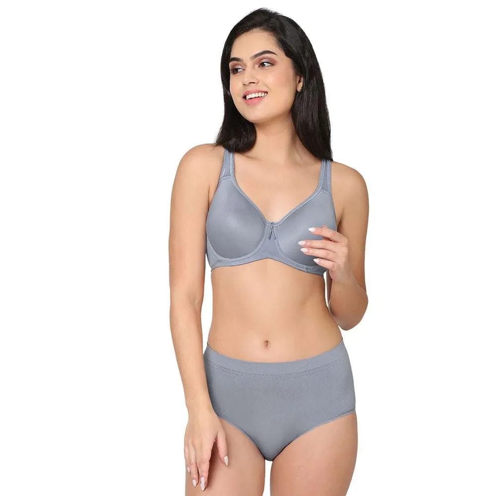 Basic Beauty Lightly Padded Wired Full Cup Everyday Wear Full coverage T-Shirt Bra - Blue