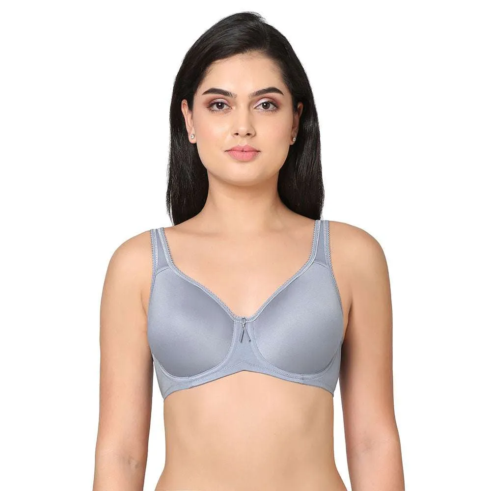 Basic Beauty Lightly Padded Wired Full Cup Everyday Wear Full coverage T-Shirt Bra - Blue