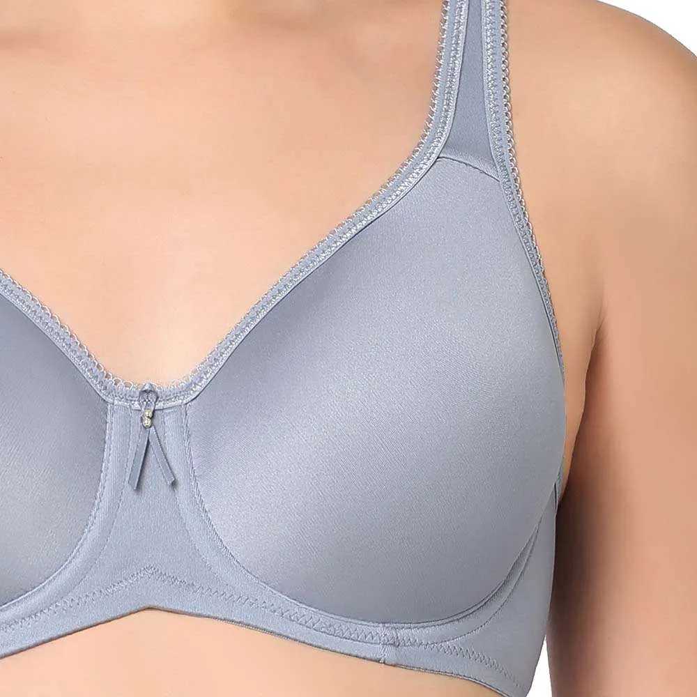 Basic Beauty Lightly Padded Wired Full Cup Everyday Wear Full coverage T-Shirt Bra - Blue