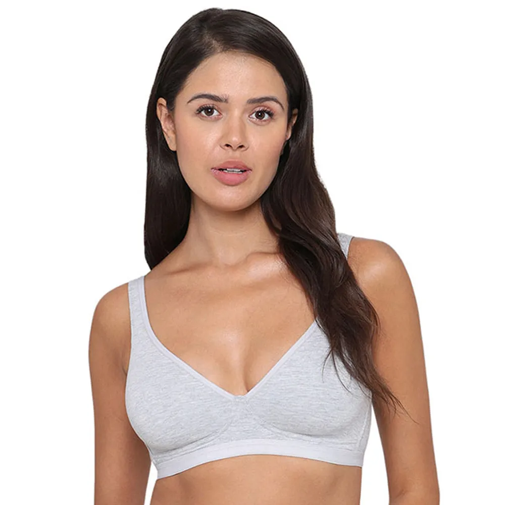 BASICS Essentials2.0 Non-Padded Non-Wired Full Cup Everyday Wear T-shirt Bra - Grey