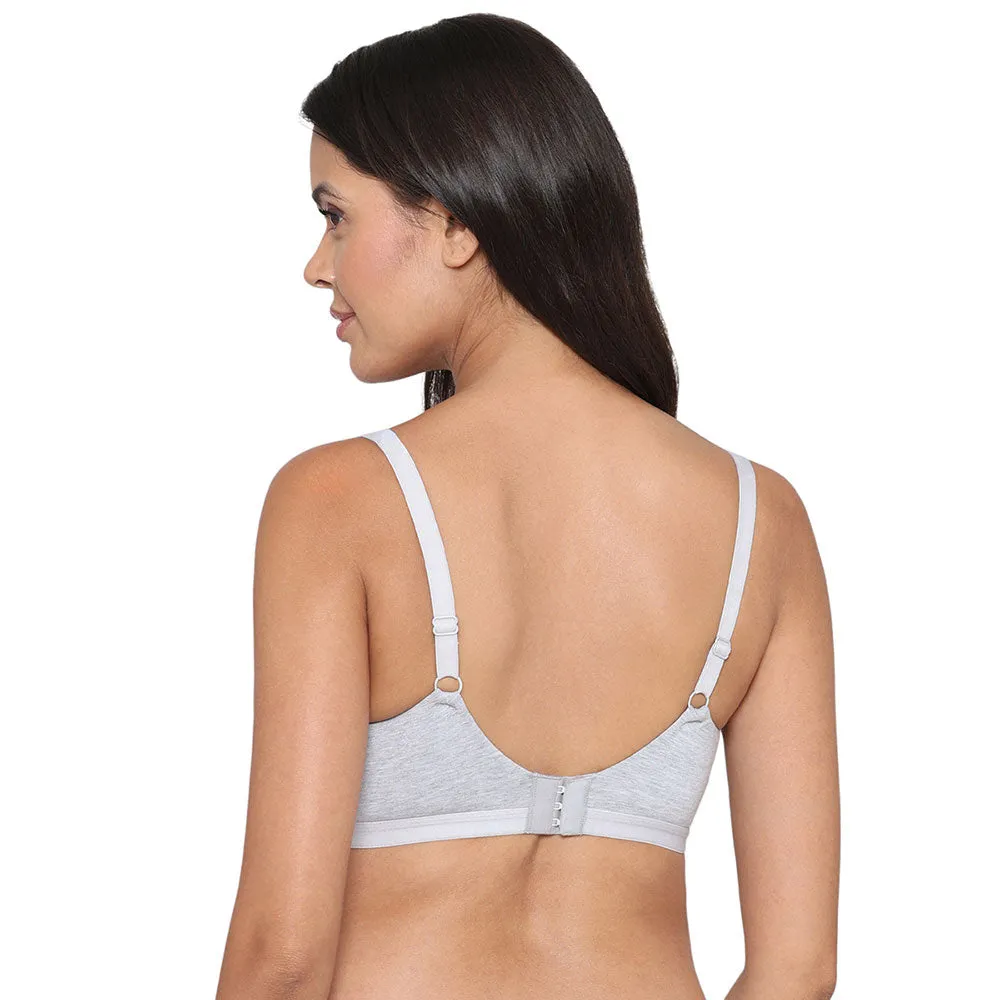 BASICS Essentials2.0 Non-Padded Non-Wired Full Cup Everyday Wear T-shirt Bra - Grey