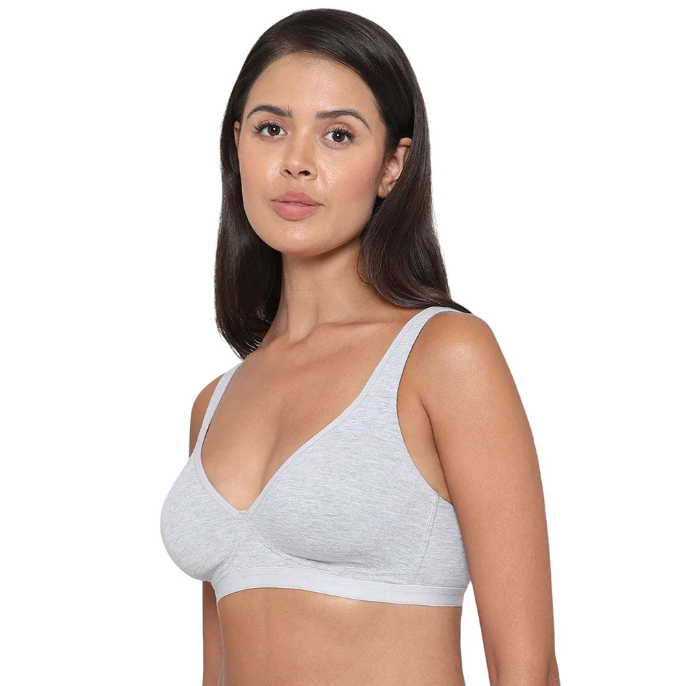 BASICS Essentials2.0 Non-Padded Non-Wired Full Cup Everyday Wear T-shirt Bra - Grey