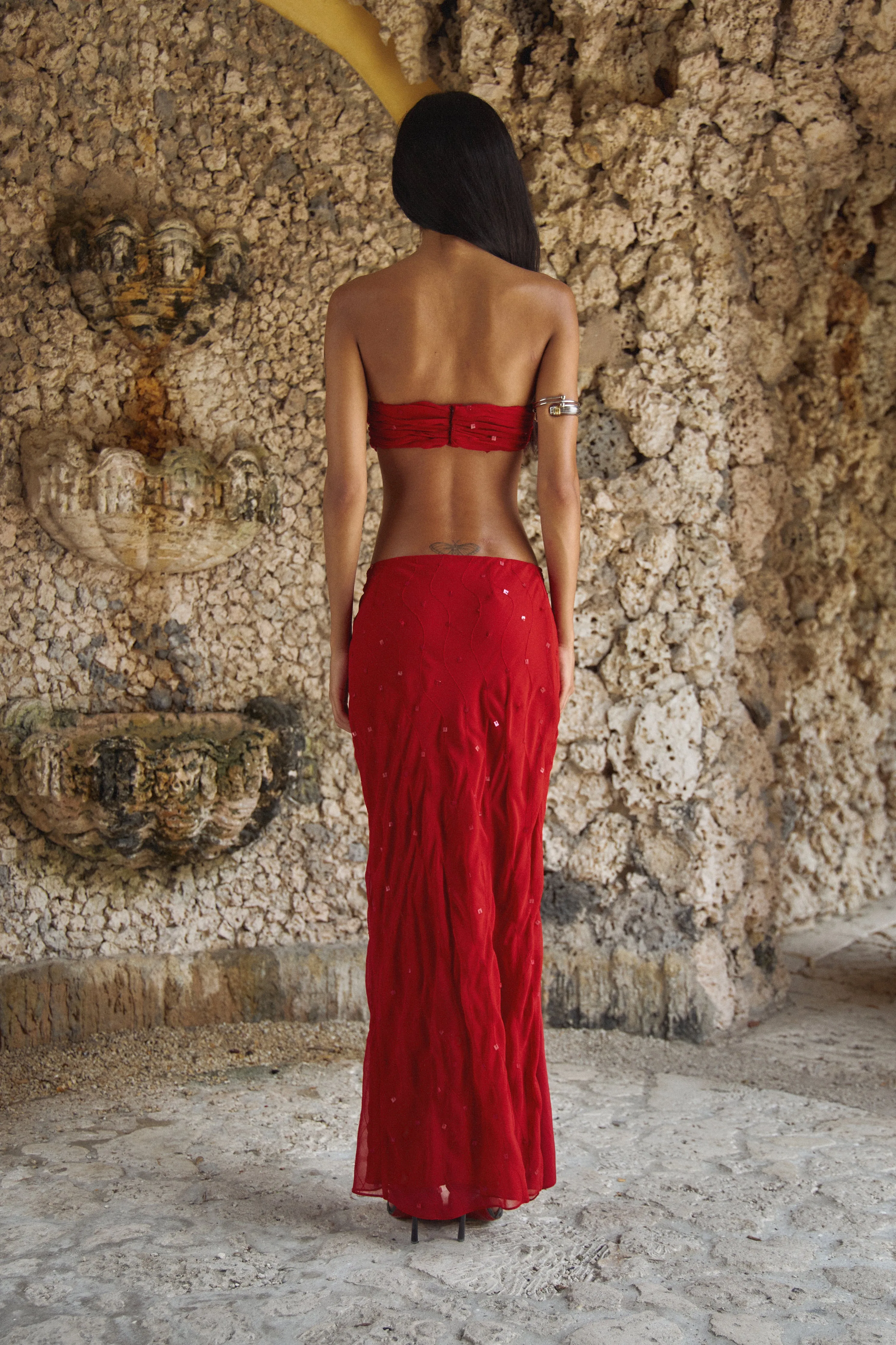 Beaded Skirt Scarlet