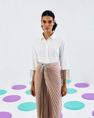 Beige Forever Pleated Skirt