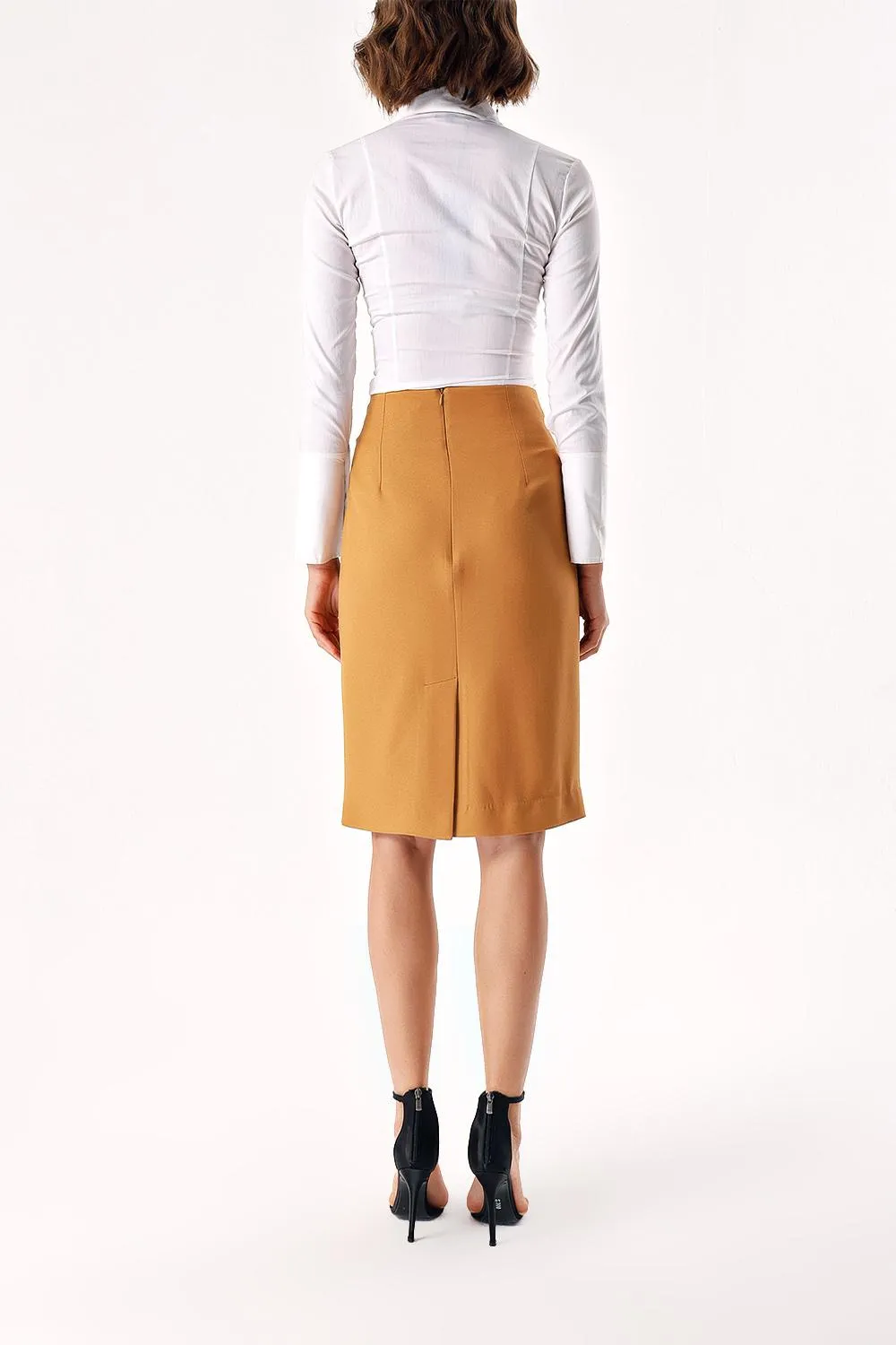 Beige High waist pencil skirt 81279