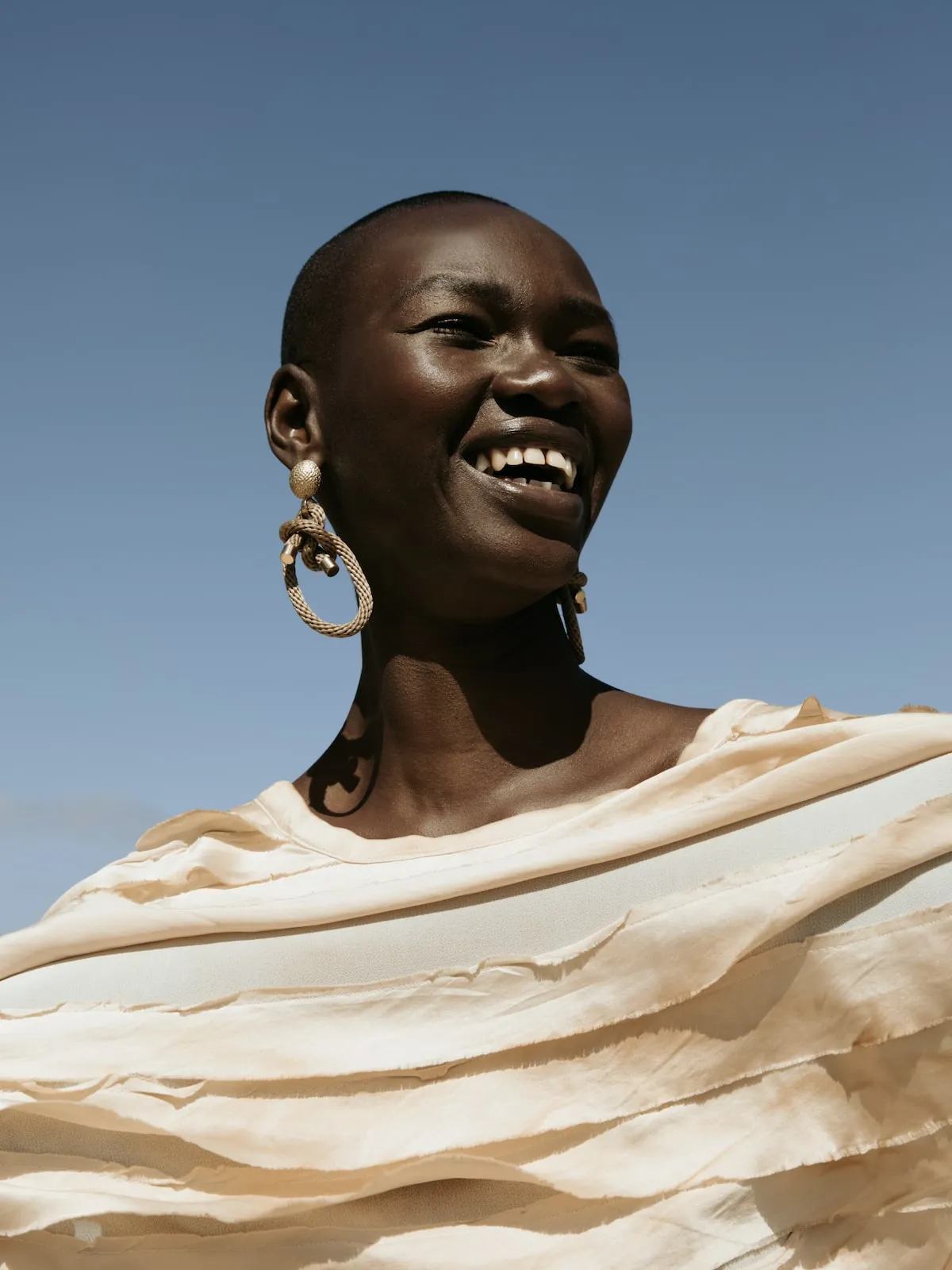 Beige Shimenawa Earrings