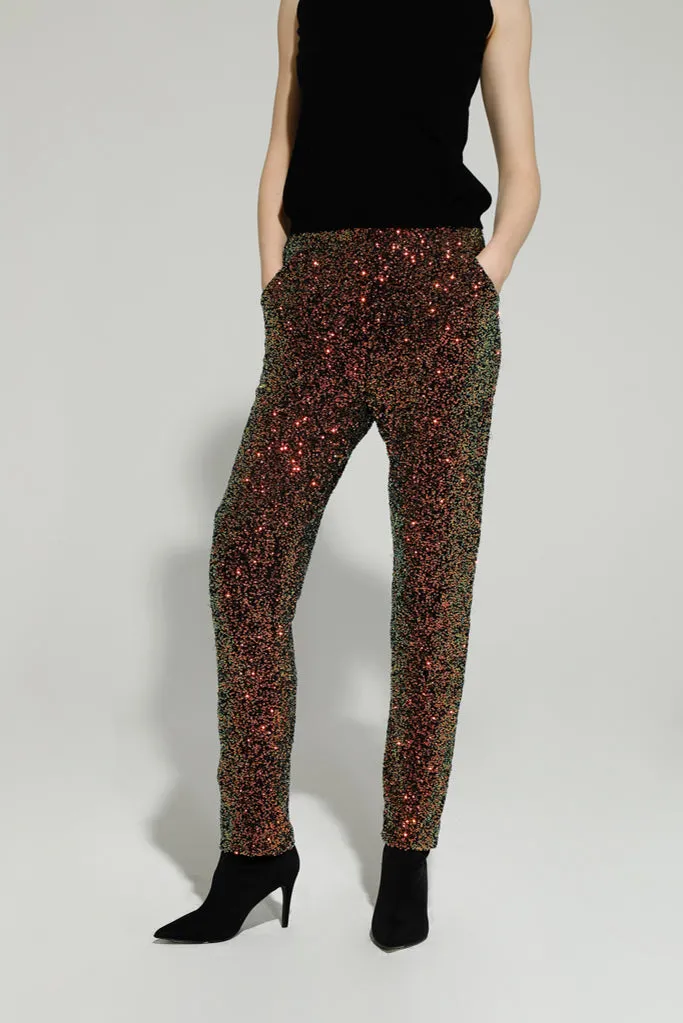 BENNY SEQUIN TROUSERS (EMERALD/BRONZE)