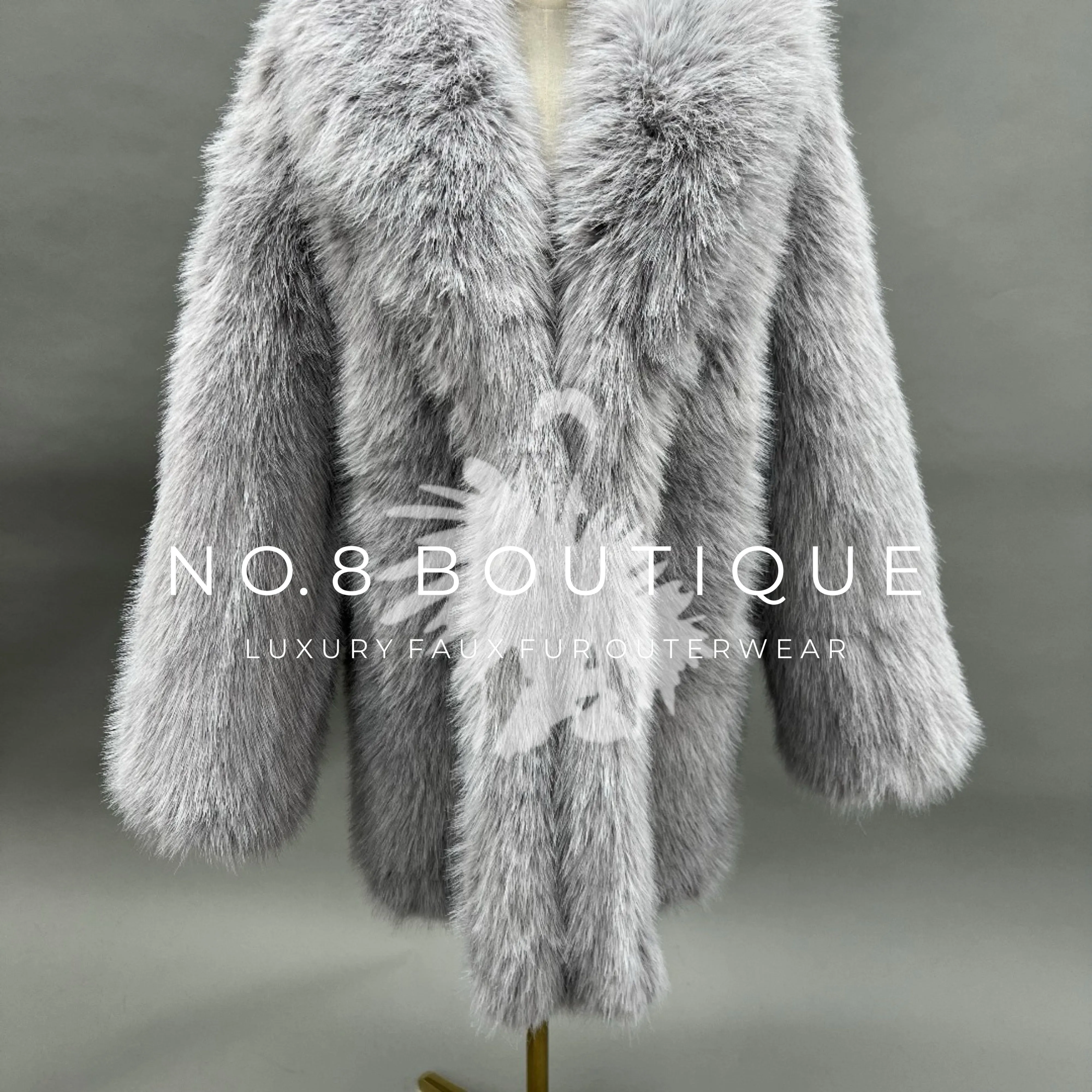 Berlin Collar Long Faux Fur Coat