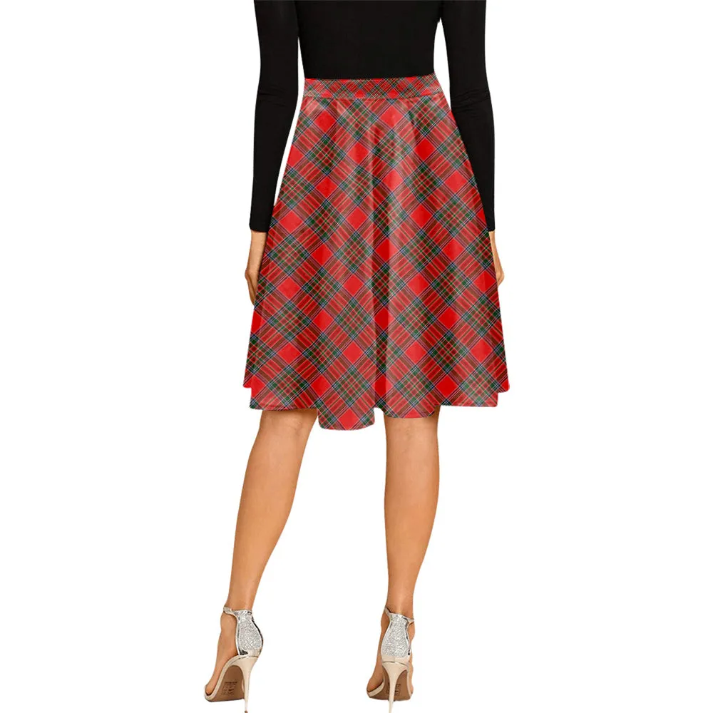 Binning Tartan Melete Pleated Midi Skirt