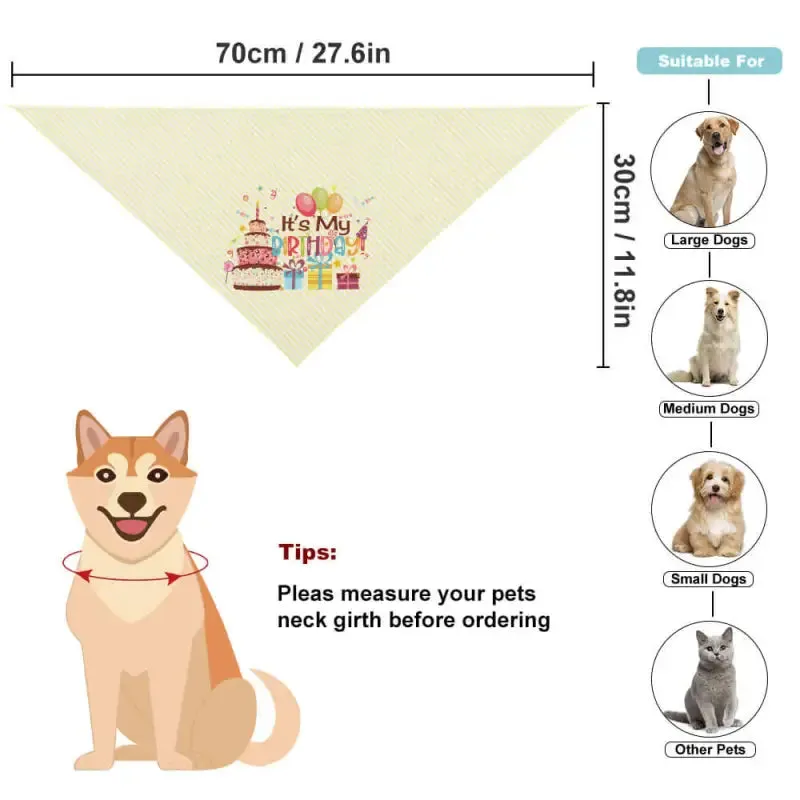 Birthday Pet Scarf for Dogs and Cats to Celebrate Your Furry Friend