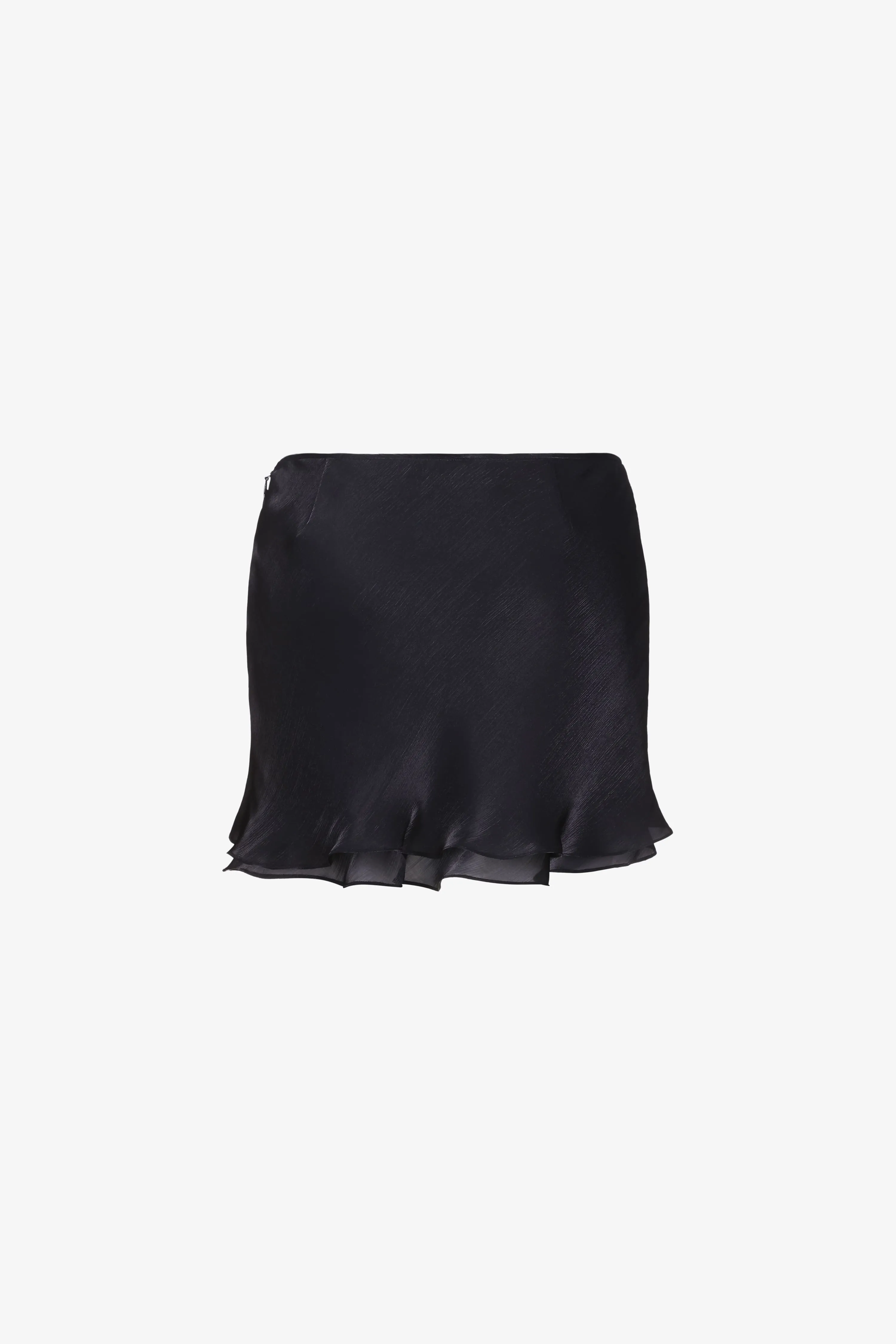 Black Double Layer Mini Skirt