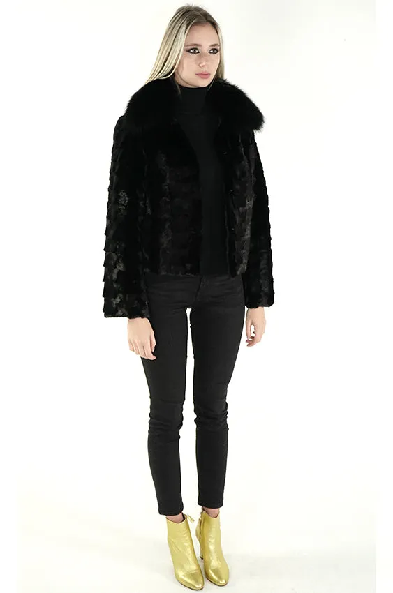 Black Real Mink Fur Jacket "Jamie"