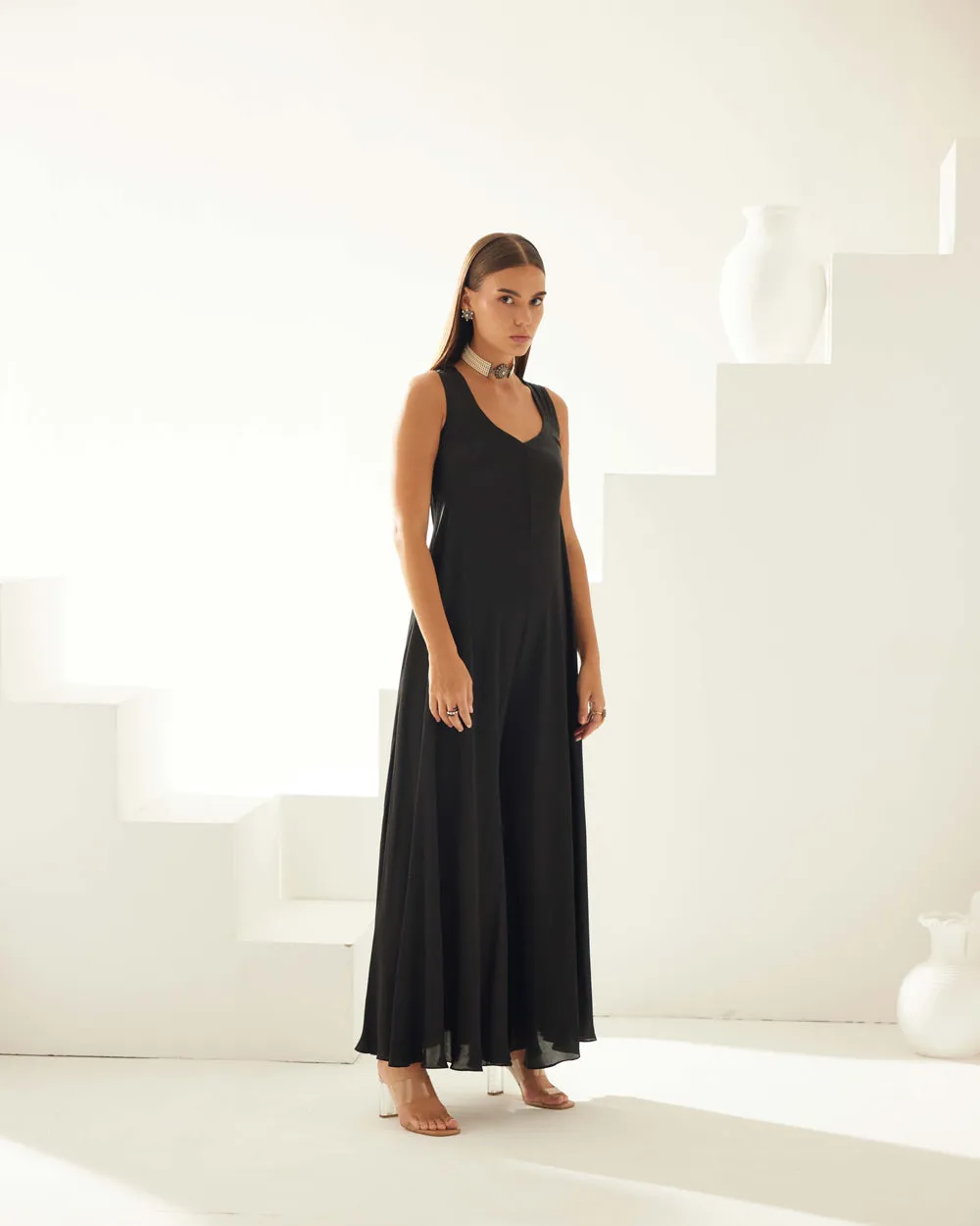 Black Sleeveless Jumpsuit