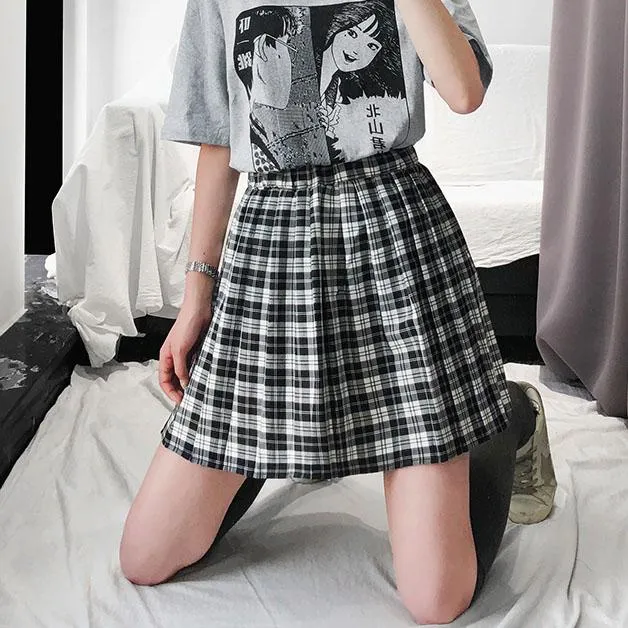 Black&White Plaid Skirt SD00490