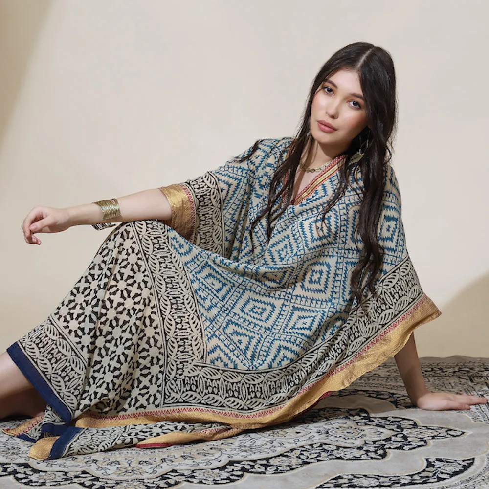 Block-Printed Zari Kaftan