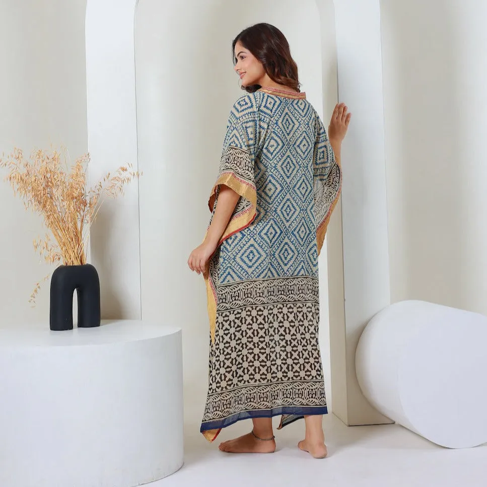 Block-Printed Zari Kaftan