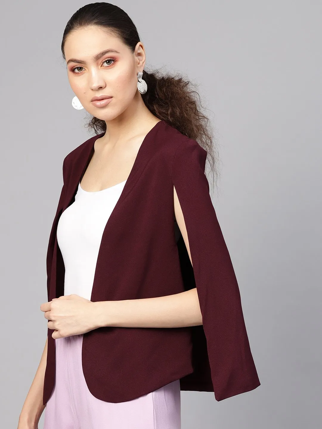 Burgundy Cape Jacket