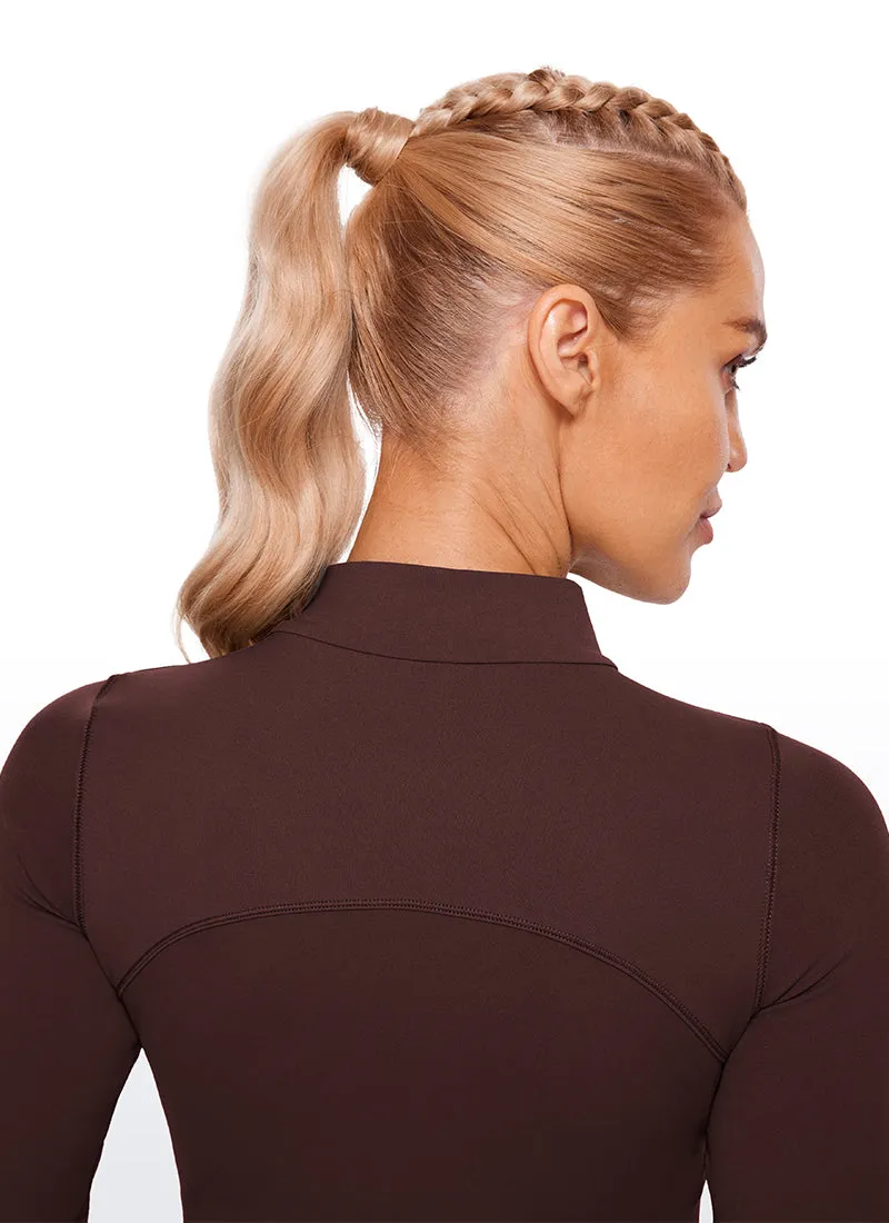 Butterluxe Mock Turtleneck Cropped Long Sleeves