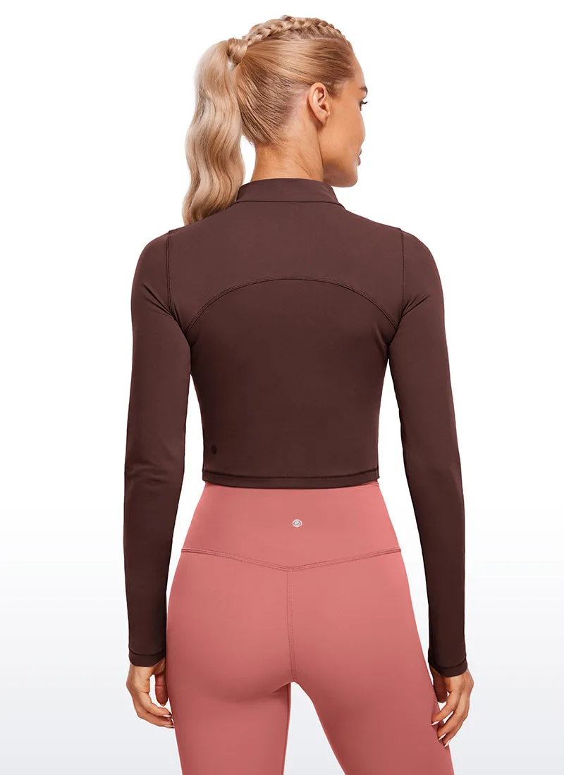 Butterluxe Mock Turtleneck Cropped Long Sleeves