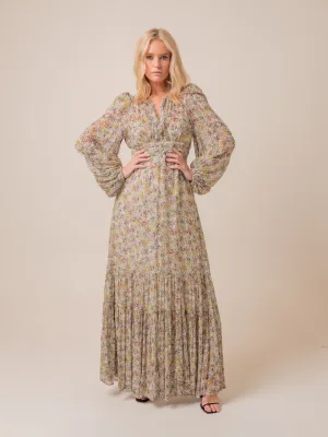 By Timo Georgette Button Down Gown in Vintage Floral