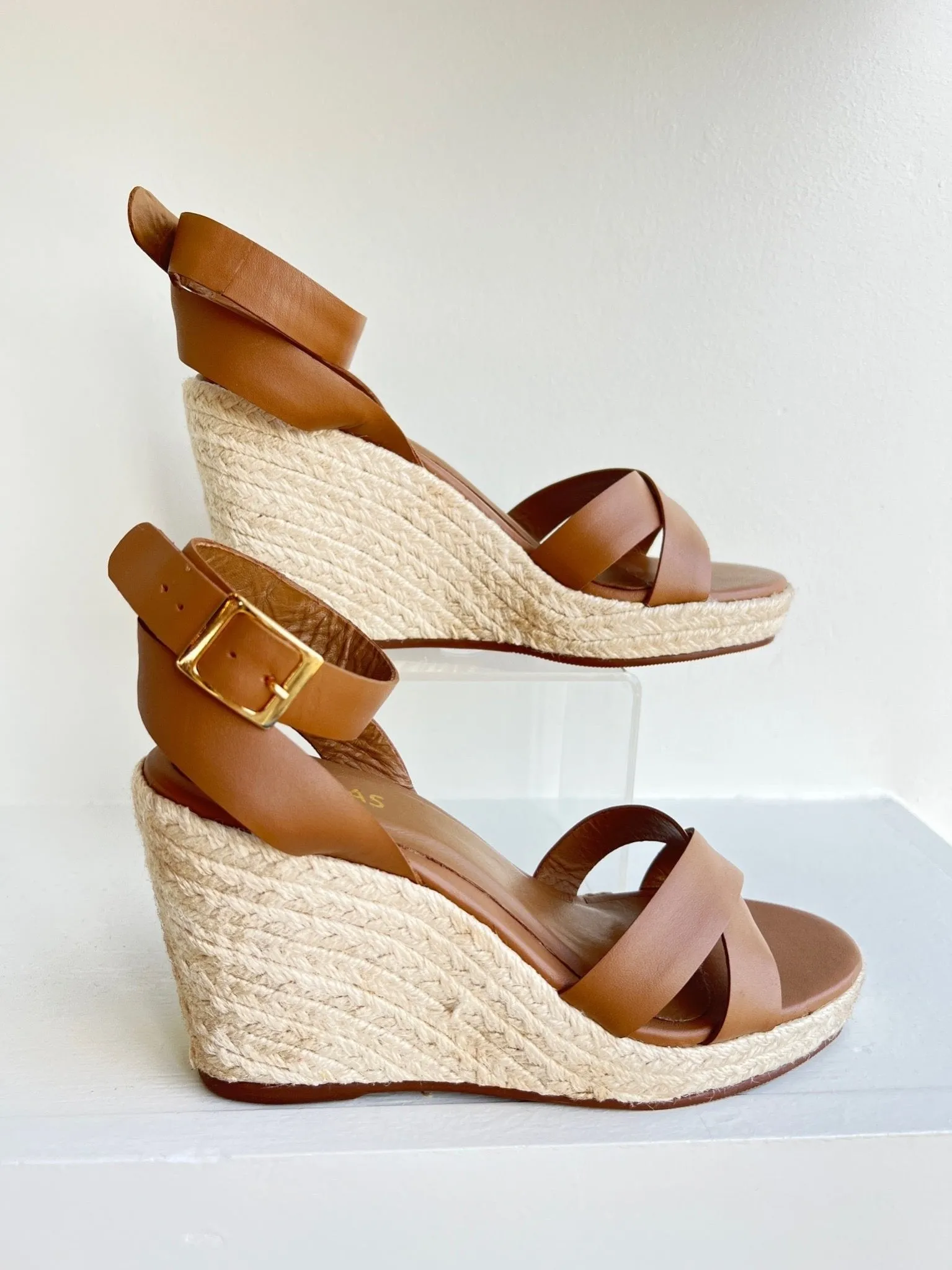 Caramel Abelia Leather Wedge