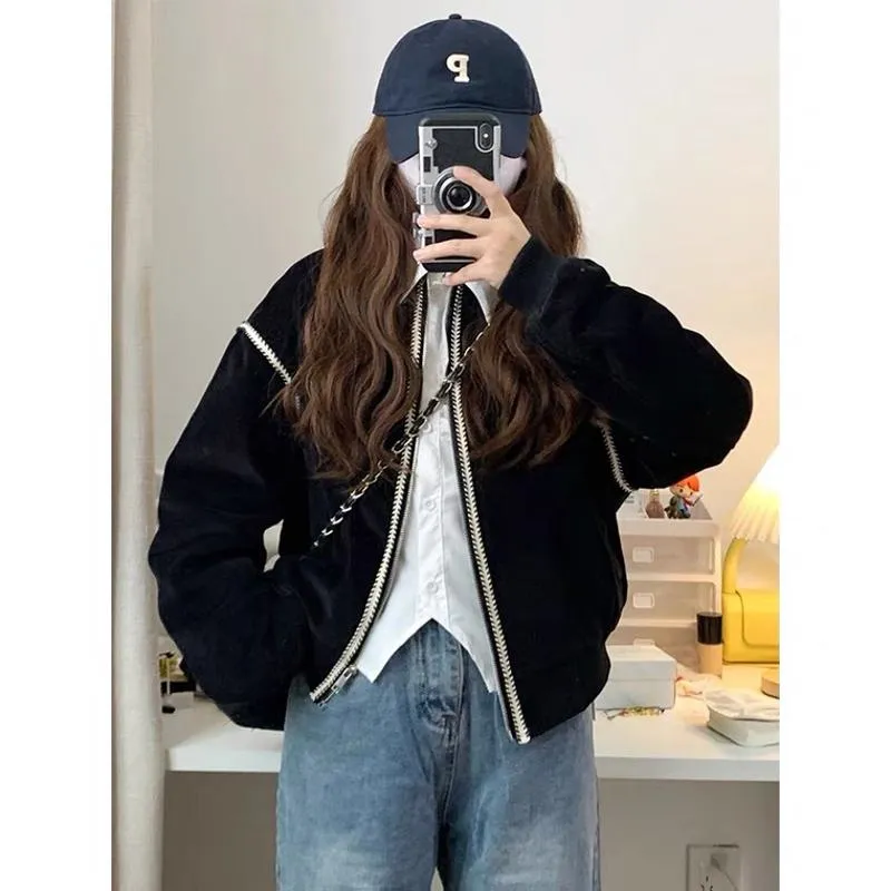 Casual Cropped Fleece Jacket