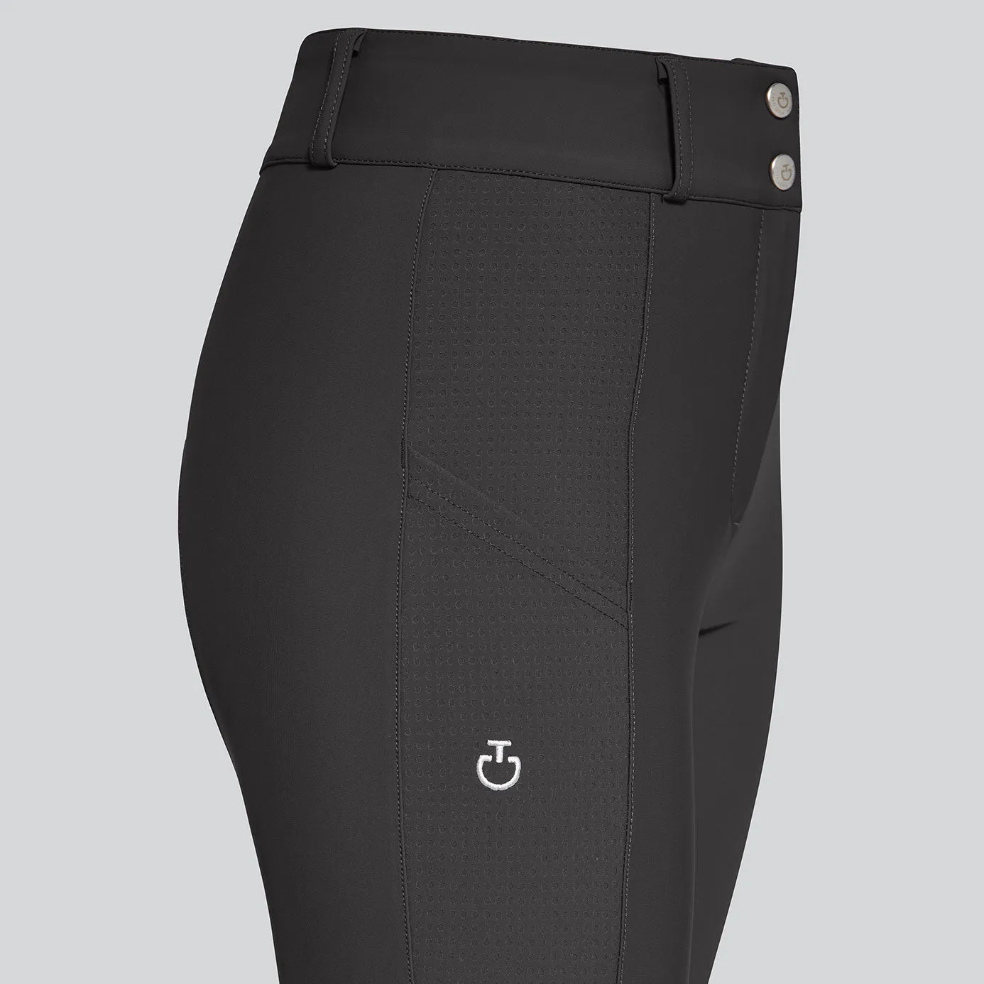 Cavalleria Toscana Perforated Insert Breeches - Black