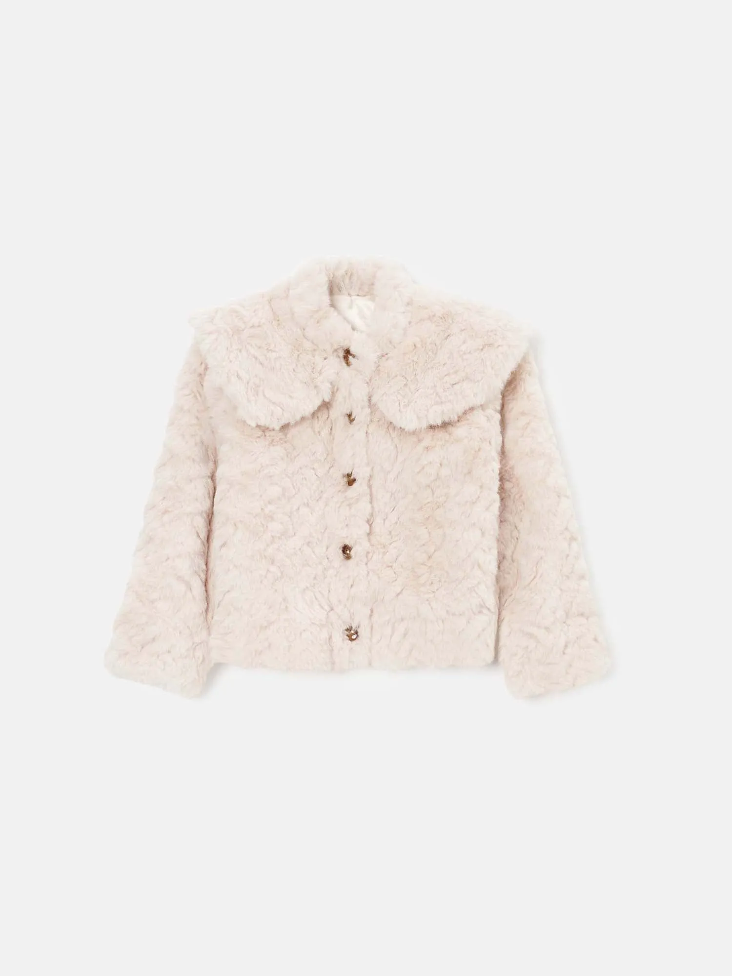 Cecile Taupe Faux Fur Baby Coat