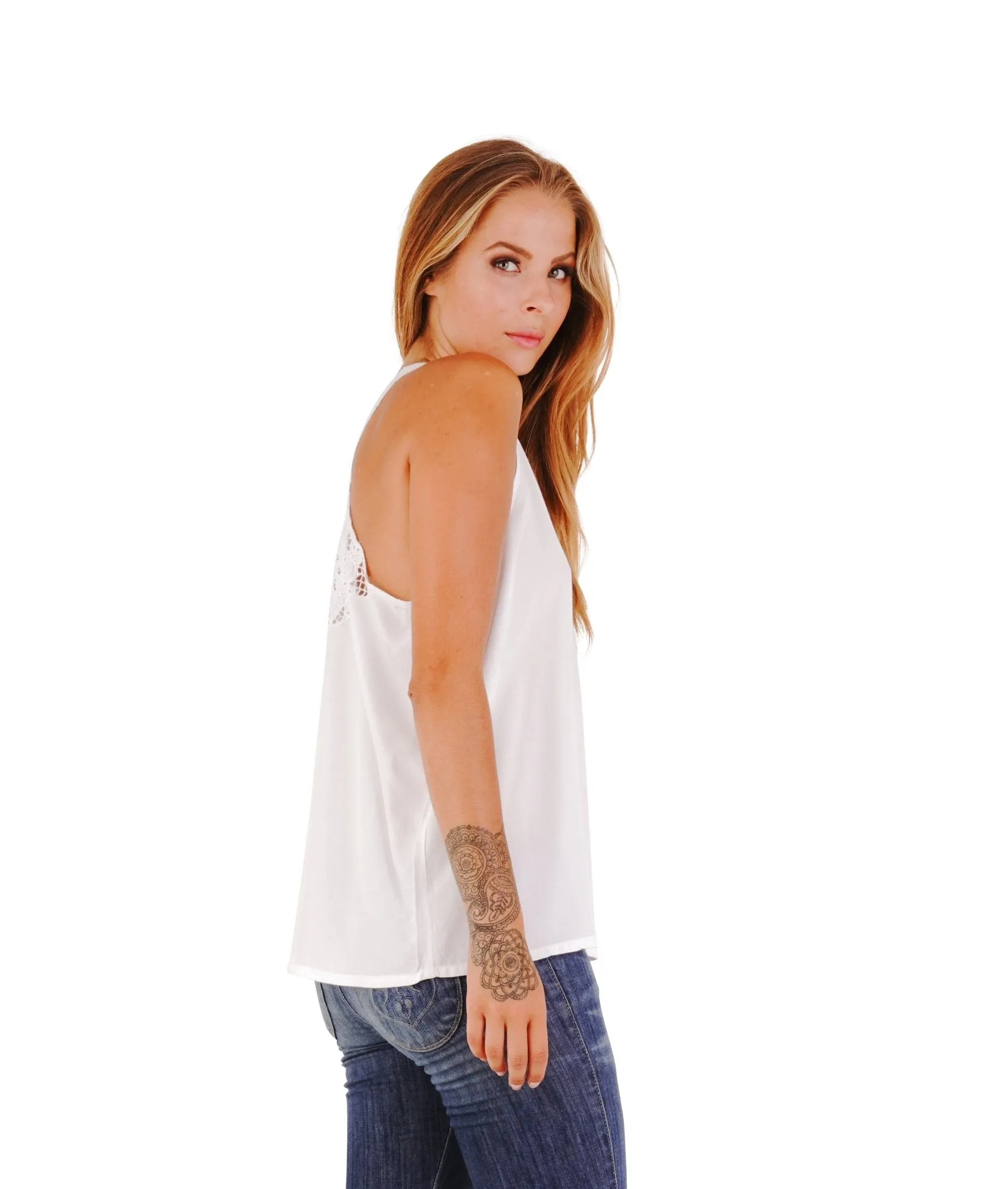 Charlotte Sleeveless Lace Racerback Top