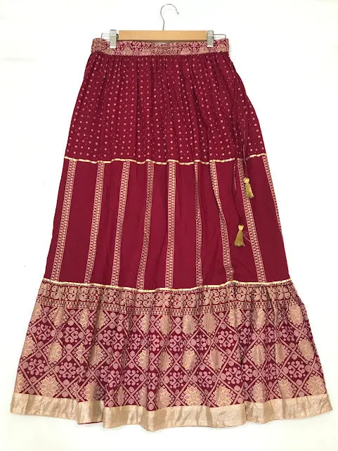 Charming Maroon Color Rayon Skirt For Women