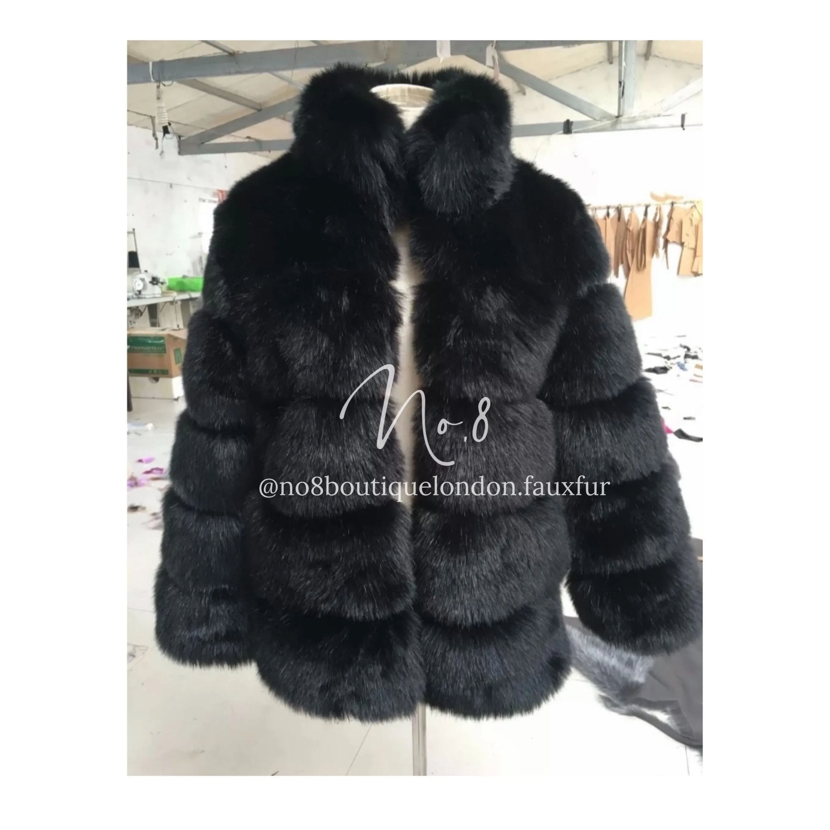 Chelsea Faux Fur Coat with Collar