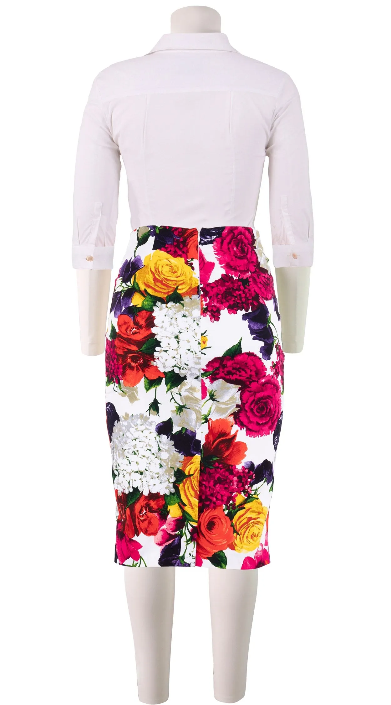 Chloe Skirt Cotton Stretch (Zinnia Flower)