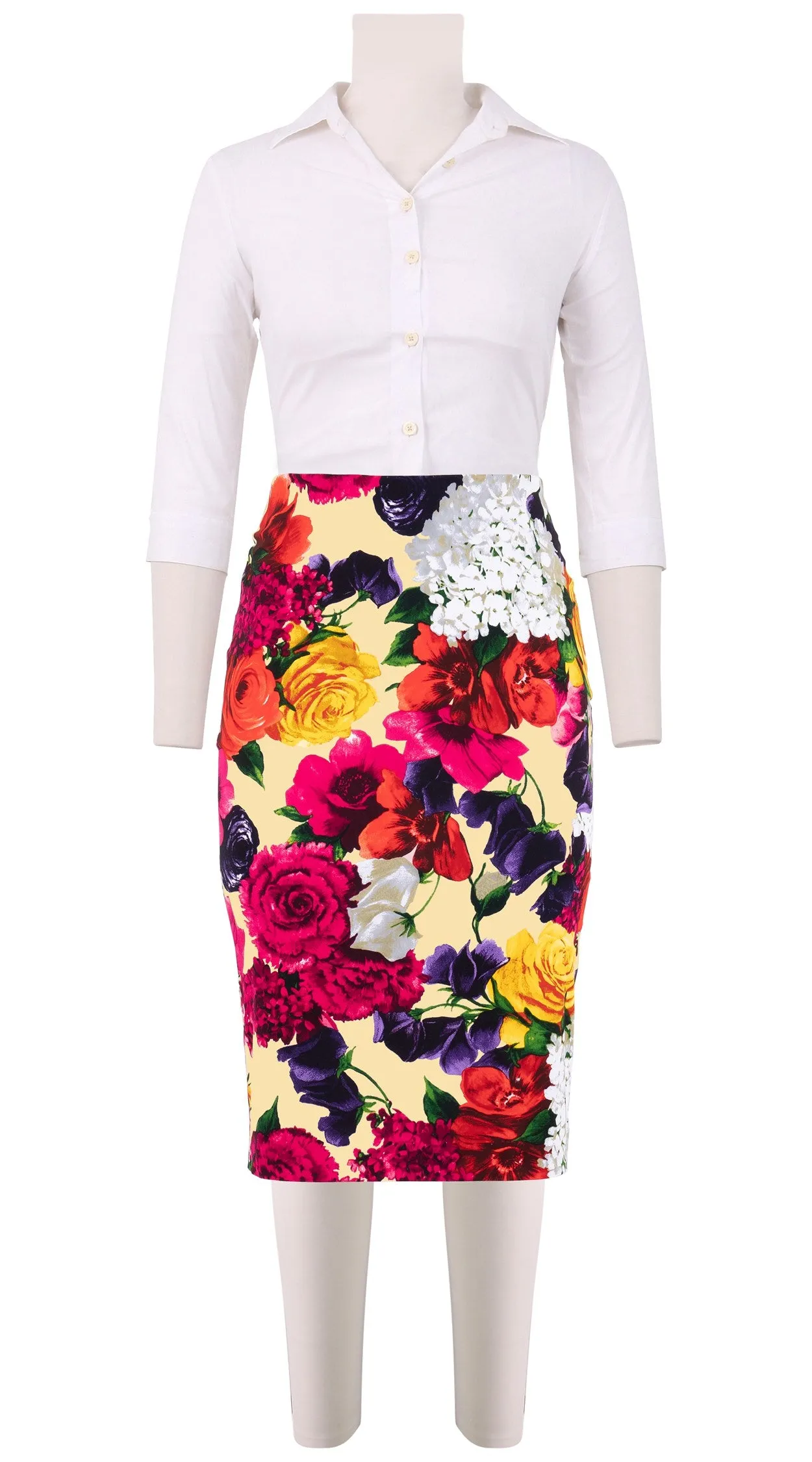 Chloe Skirt Cotton Stretch (Zinnia Flower)