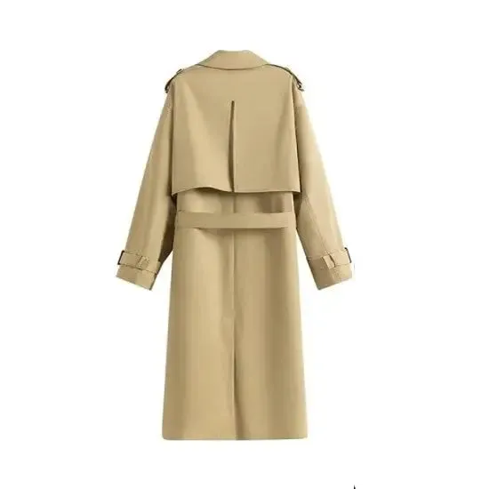 Classic Turn Down Collar Long Trench Coat