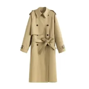 Classic Turn Down Collar Long Trench Coat