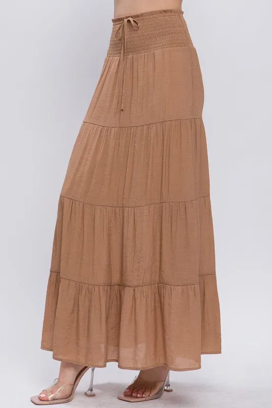 Clay Smocked Maxi Skirt