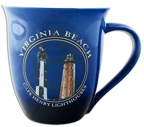 CMVB04 Coffee Mug 2-ToneBlue Virg Beach Cape Henry Lights