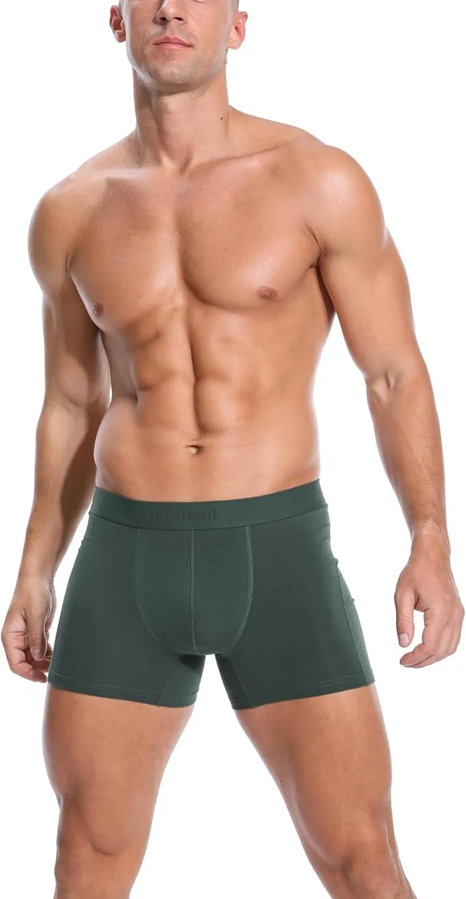 Comfneat Men's 6-Pack Trunks Cotton Spandex Underwear