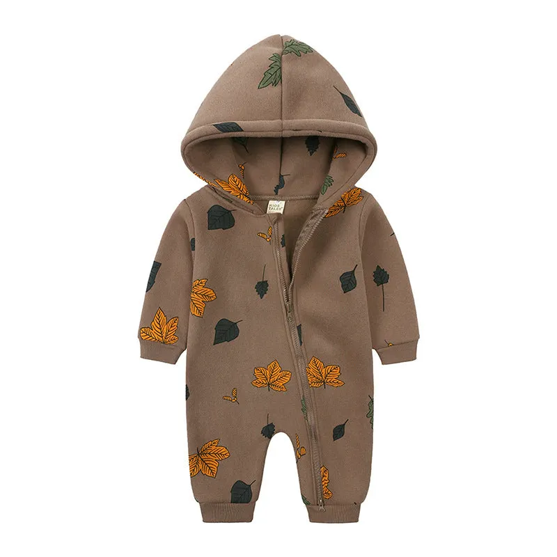 Cotton Fleece All in One Hoodie Romper