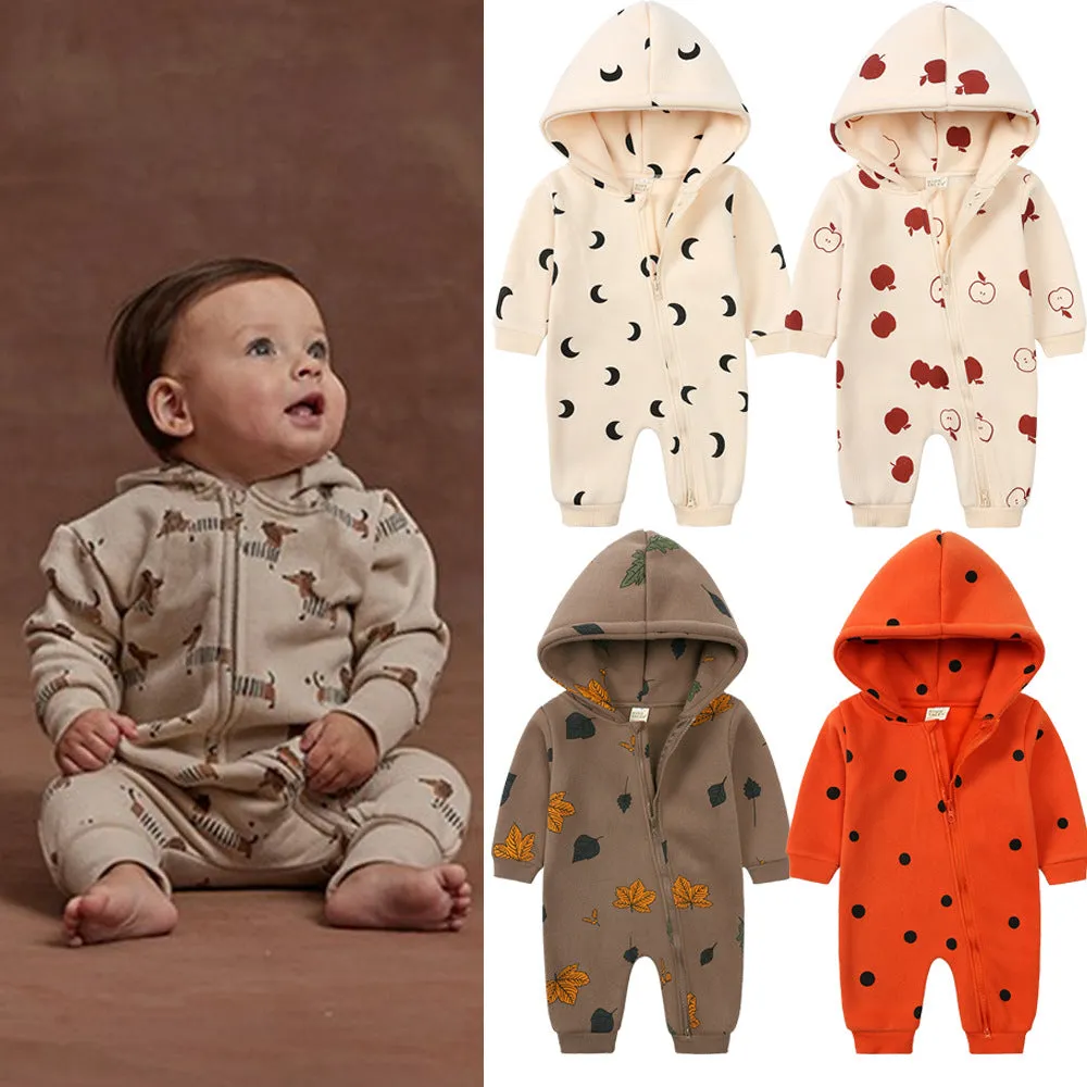 Cotton Fleece All in One Hoodie Romper