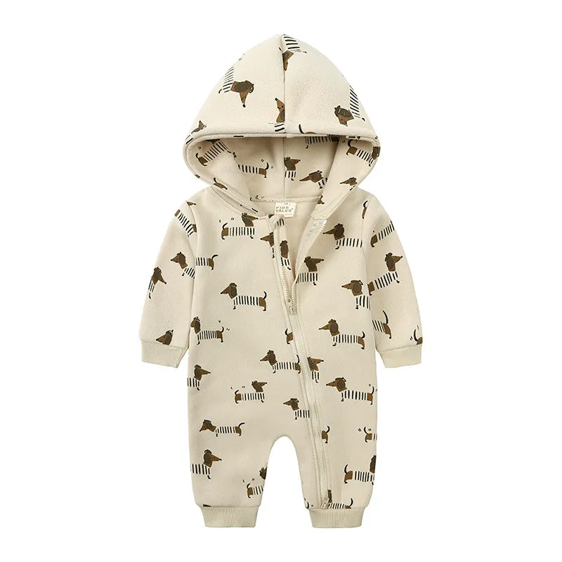 Cotton Fleece All in One Hoodie Romper