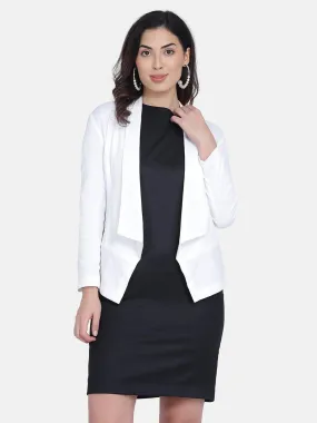 Cotton Half Lapel Jacket - White