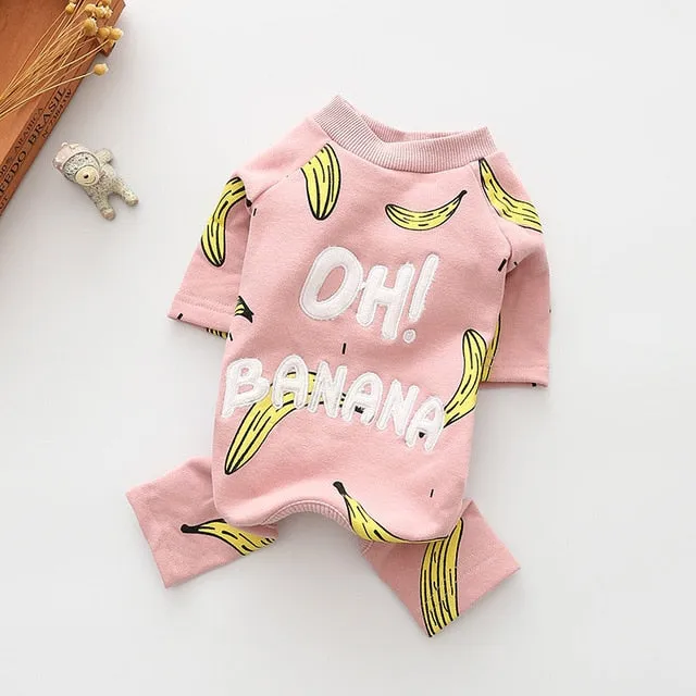 Cotton Pet Jumpsuit Banana