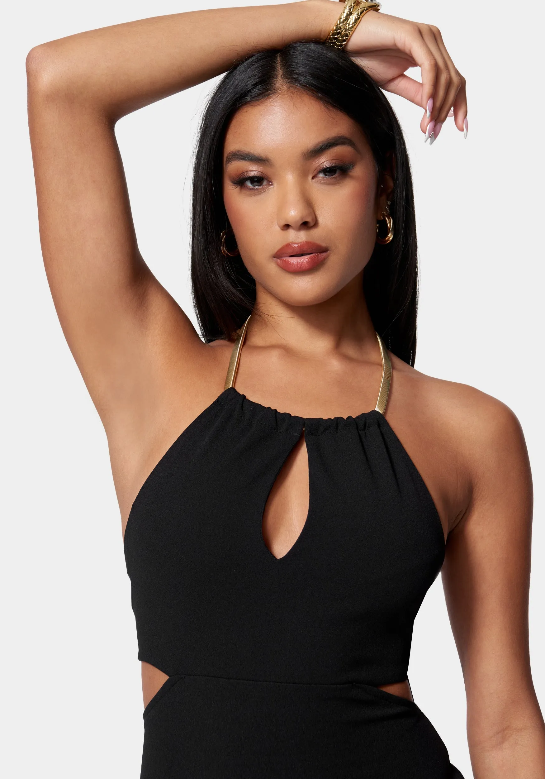 Cut Out Chain Strap Detail Dress