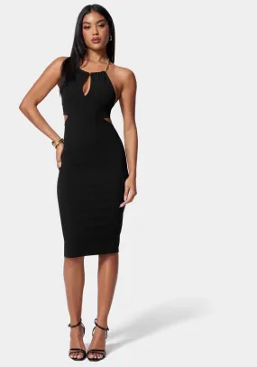 Cut Out Chain Strap Detail Dress