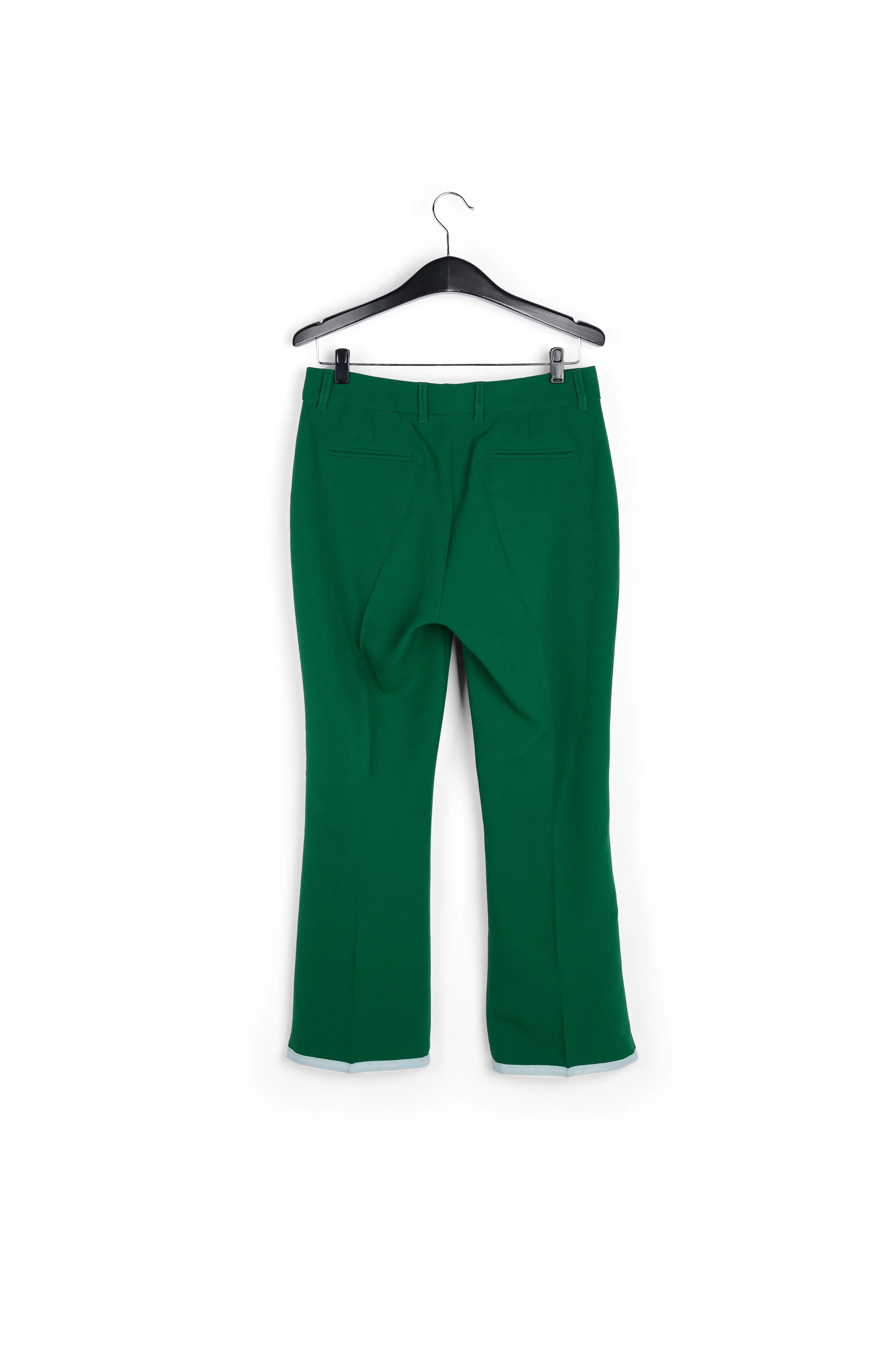 Dark green flared-fit pants