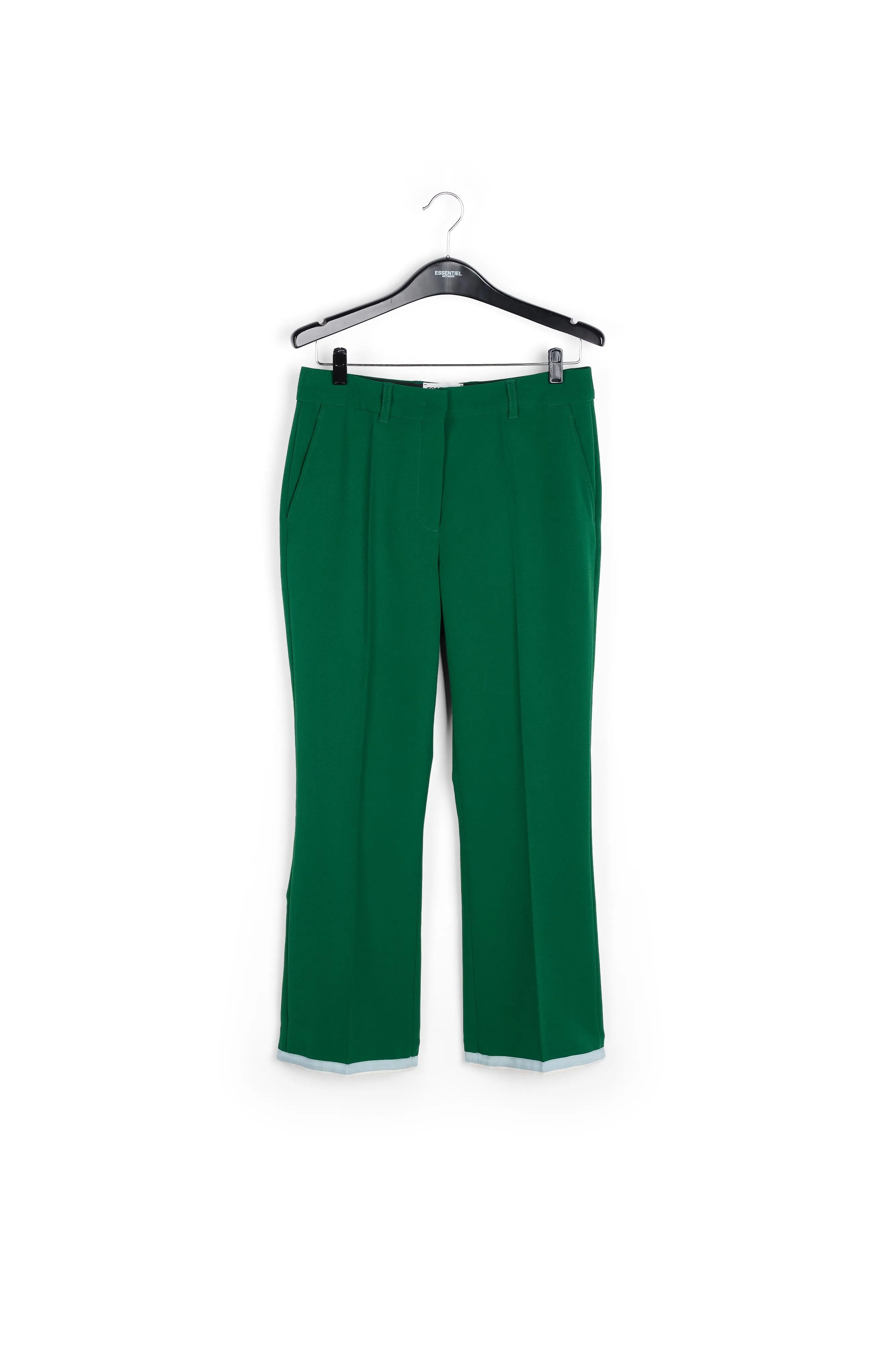 Dark green flared-fit pants