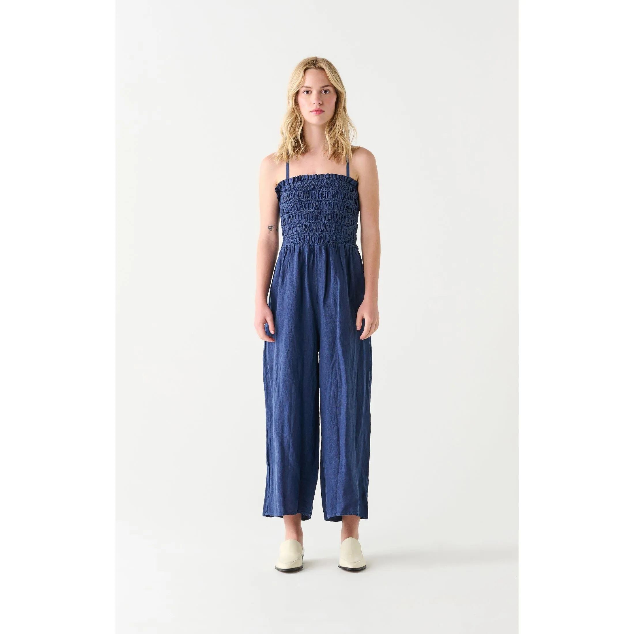 Dex Smocked Strapless Jumpsuit